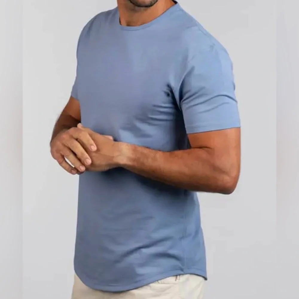 NWT! BYLT Basics Drop Cut Lux Shirt- Atlantic- Size Large - Picture 3 of 7